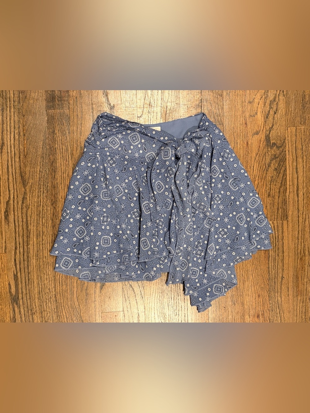 aerie Chiffon Wrap Skirt Paisley Mini Skirt Size Small